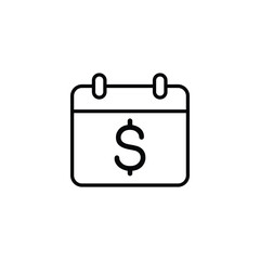 Simple calendar icon with a dollar sign inside, symbolizing financial planning.