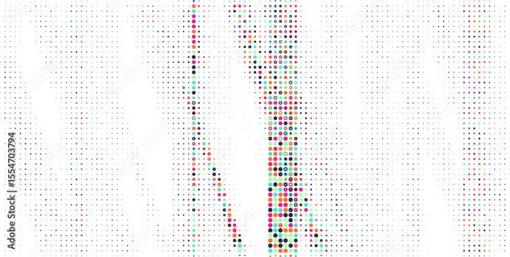 Poster Abstract colorful halftone texture dots pattern. vector	
