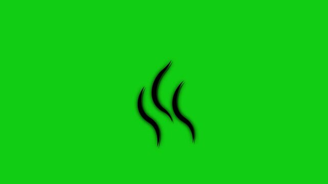 straight and curved smoke icon animated hot smoke icon coffee cup tea 2d 4k looping animated 4k video.