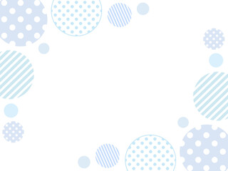 夏っぽいブルーの水玉フレーム　シンプルな水玉の背景