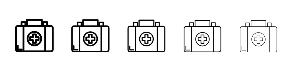 First aid kit icon flat simple outline logo