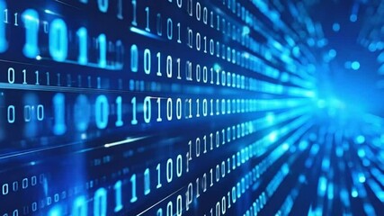 Abstract digital binary code stream - Powered by Adobe