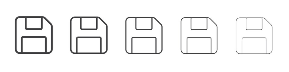 Floppy disk flat simple outline logo