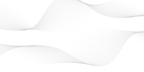 White wave curve lines banner background design. Abstract soft wave lines dynamic flowing gray light isolated background. Vector Illustration of the gray pattern of lines. Black stripes on white .	
