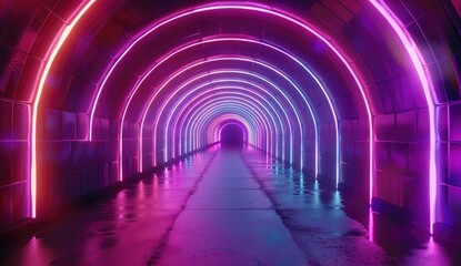 A digital art background of an abstract grid with neon blue and pink shapes, including triangles and squares floating in the air. 