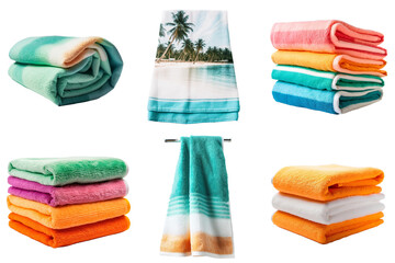 a set of bright terry beach towels