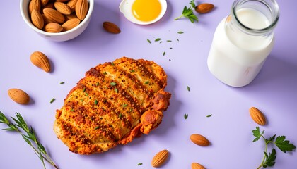 Crispy spiced chicken delight kitchen food photography bright setting top-down view flavorful recipe inspiration