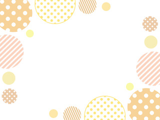 秋っぽいオレンジの水玉フレーム　シンプルな水玉の背景