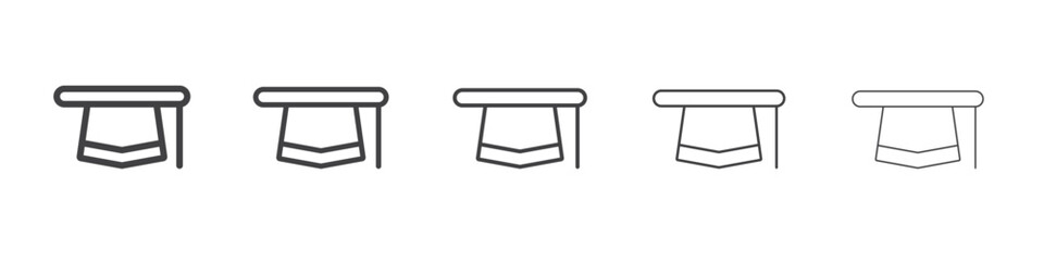 Graduation icon flat simple outline logo