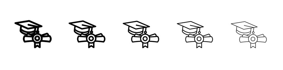 Graduation ceremony icon flat simple outline logo