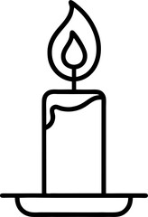Stylized graphic of a candle with dripping wax in minimalist black and white