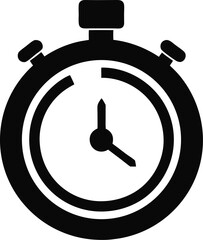 stopwatch icon black and white minimalist design