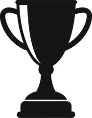 Trophy cup icon silhouette vector set, gold trophy cup award vector icon