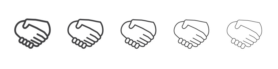 Handshake icon flat simple outline logo