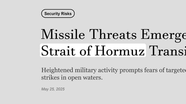 2025: Strait of Hormuz, Headlines News Fast Sequence