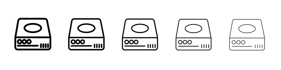 Hard drive icon flat simple outline logo