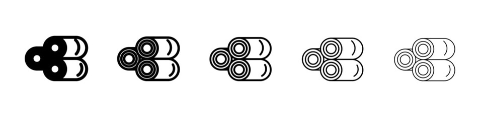 Hay bale icon flat simple outline logo © Aly