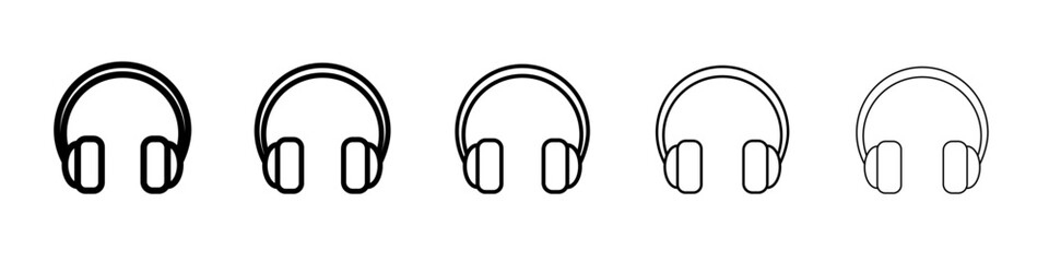 Headphone icon flat simple outline logo