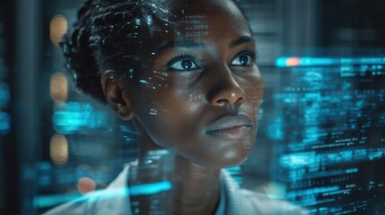 Research on cybersecurity data with futuristic visual interfaces