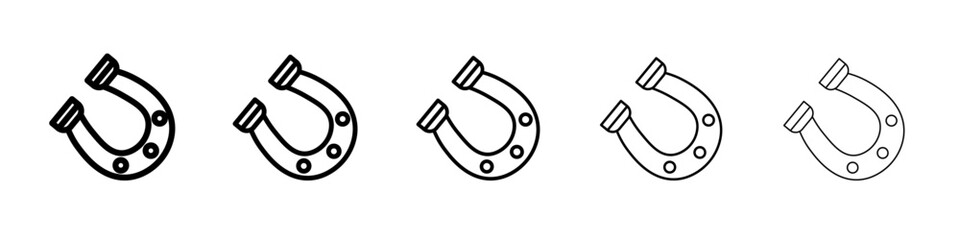 Obraz premium Horseshoe icon flat simple outline logo