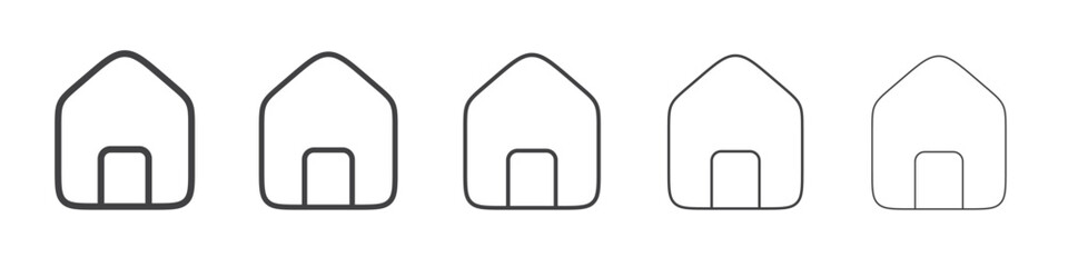 House icon flat simple outline logo