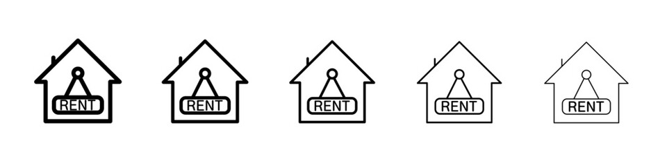 House rent icon flat simple outline logo