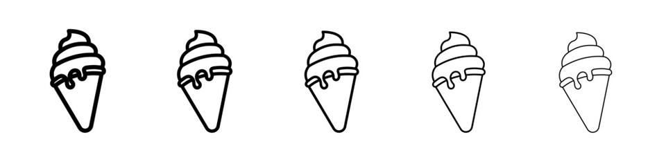 ice cream cone icon flat simple outline logo