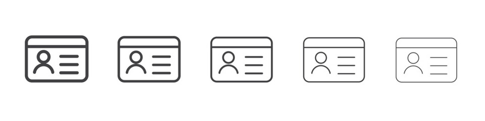 Id card icon flat simple outline logo