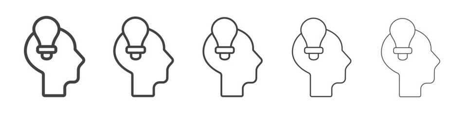 Idea icon flat simple outline logo