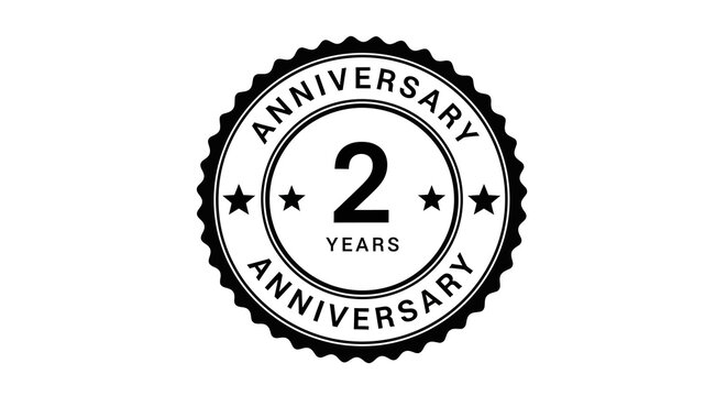 Black and White 2 Year Anniversary Seal Design