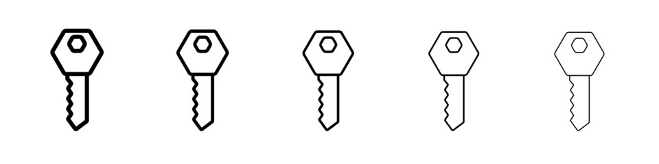 Key icon flat simple outline logo