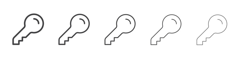 Key icon flat simple outline logo