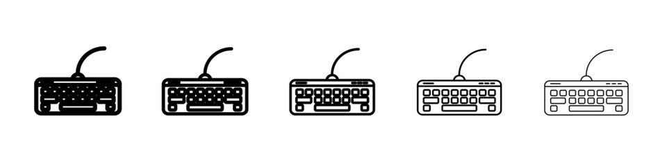 Keyboard icon flat simple outline logo