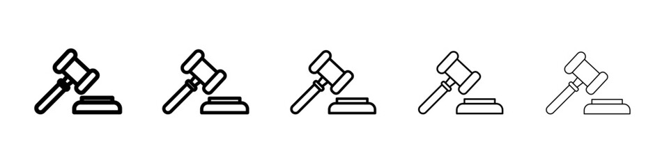 Law icon flat simple outline logo