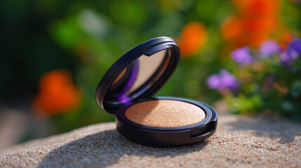 Compact Bronzer Makeup Powder Enhance Your Natural Glow Outdoors
