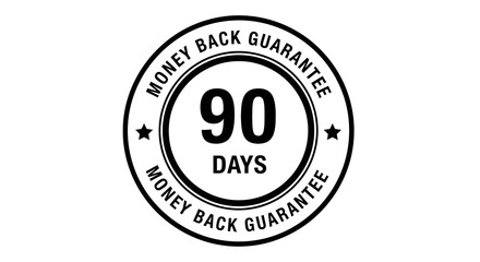 Black 90 Days Money-Back Guarantee Seal
