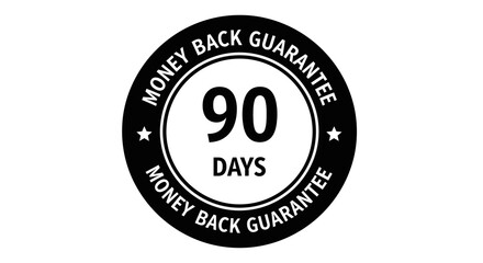 Black 90 Days Money-Back Guarantee Seal