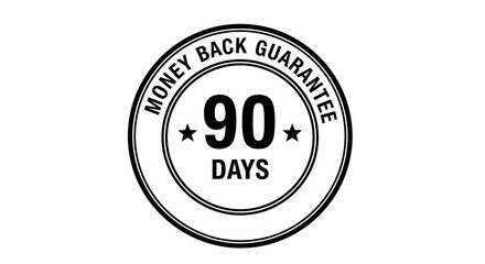 Black and White 90 Days Money Back Guarantee Stamp