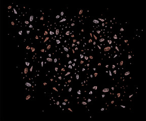 Pink Himalayan Salt Crystals Exploding on Black Background