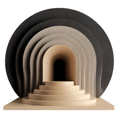 Obraz premium Abstract Beige and Gray Archway Stage Product Display Platform