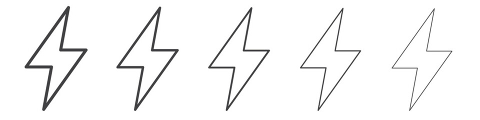 Lightning icon flat simple outline logo