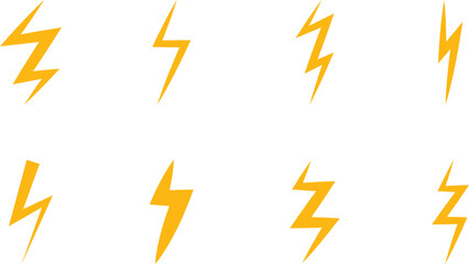 Dynamic Lightning Bolt Vector Set - Energy, Power & Thunderbolt Icons
