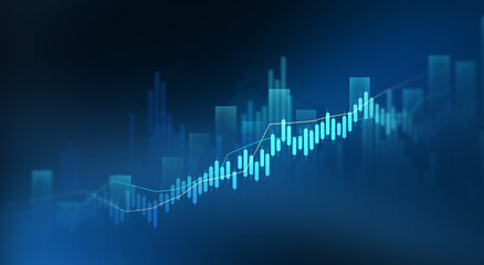 Investment finance chart,stock market business and exchange financial growth graph.	Stock market investment trading graph growth.