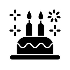 Birthday cake icon design template SVG