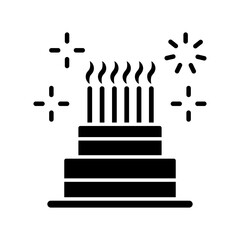 Birthday cake icon design template SVG