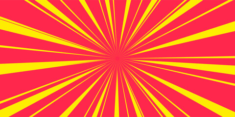Comic book speed red yellow color lines isolated on background stripe and radial effect style for manga speed frame, superhero action, explosion background. Motion line effect, pop art. Vector 10 eps