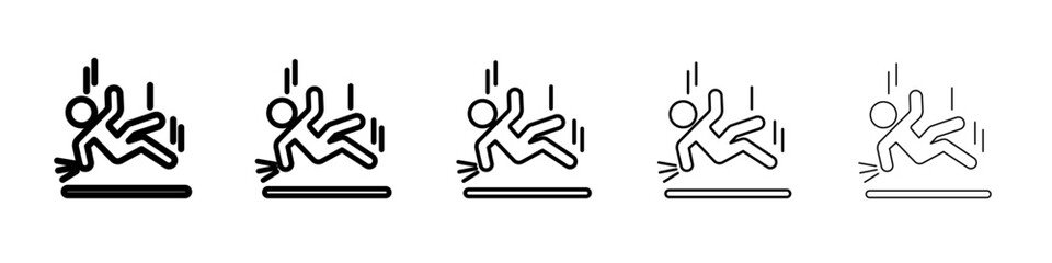 man fall down icon flat simple outline logo © Aly