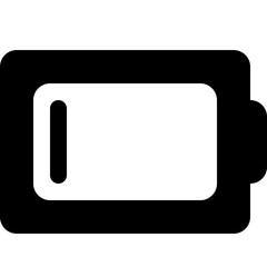 Battery Almost Empty Icon Vector - Critical Low Power Energy Level Symbol