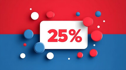 Eye-Catching 25% Off Sale Banner with Colorful 3D Circles
