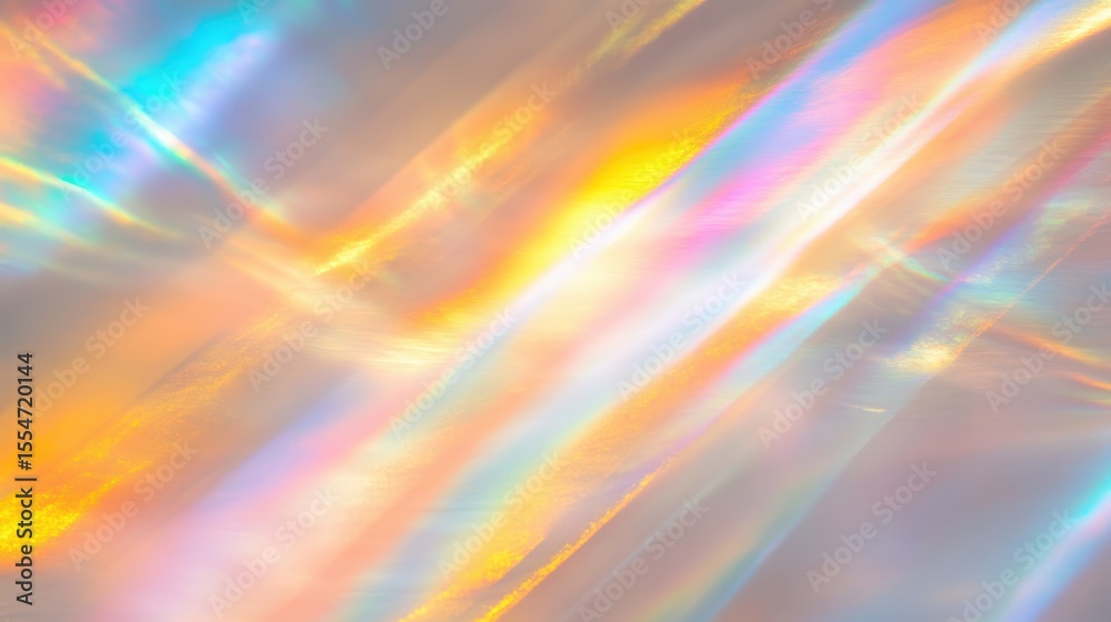 Poster iridescent abstract pattern with soft pastel colors displaying shimmering light beams and reflection